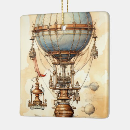  Steampunk Hete Luchtballon (3) Keramisch Ornament (Links)