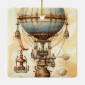Steampunk Hete Luchtballon (3) Keramisch Ornament (Achterkant)