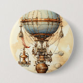 Steampunk Hete Luchtballon (3) Ronde Button 7,6 Cm (Voorkant)