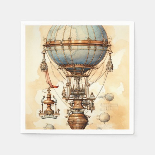  Steampunk Hete Luchtballon (3) Servet (Voorkant)