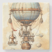  Steampunk Hete Luchtballon (3) Stenen Onderzetter (Voorkant)