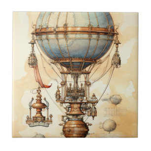  Steampunk Hete Luchtballon (3) Tegeltje