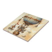 Steampunk Hete Luchtballon (3) Tegeltje (Zijkant)