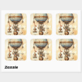Steampunk Hete Luchtballon (3) Vierkante Sticker (Vel)