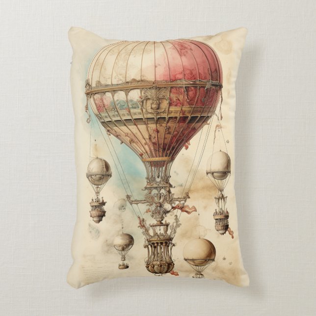  Steampunk Hete Luchtballon (4) Accent Kussen (Voorkant(Verticaal))