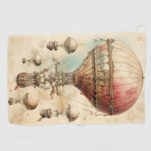  Steampunk Hete Luchtballon (4) Golfhanddoek (Horizontaal)