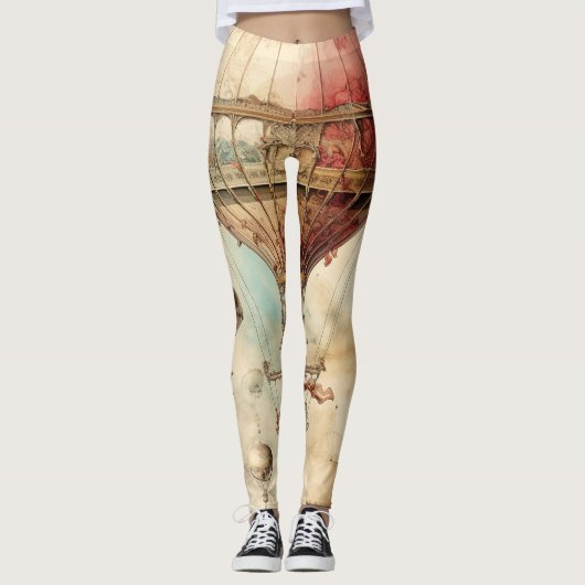  Steampunk Hete Luchtballon (4) Leggings (Voorkant)