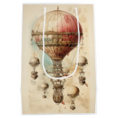 Steampunk Hete Luchtballon (4) Medium Cadeauzakje (Achterkant)