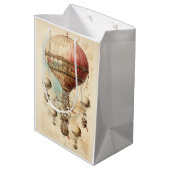 Steampunk Hete Luchtballon (4) Medium Cadeauzakje (Achterkant Gekanteld)