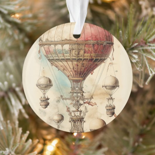 Steampunk Hete Luchtballon (4) Ornament (Boom)