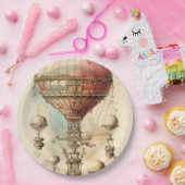  Steampunk Hete Luchtballon (4) Papieren Bordje (Feest)