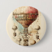 Steampunk Hete Luchtballon (4) Ronde Button 7,6 Cm (Voorkant)
