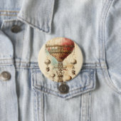 Steampunk Hete Luchtballon (4) Ronde Button 7,6 Cm (In situ)