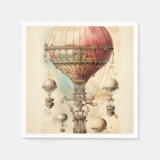 Steampunk Hete Luchtballon (4) Servet (Voorkant)