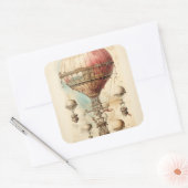 Steampunk Hete Luchtballon (4) Vierkante Sticker (Envelop)