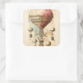 Steampunk Hete Luchtballon (4) Vierkante Sticker (Tas)