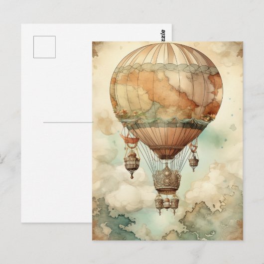  Steampunk Hete Luchtballon (5) Briefkaart (Voorkant / Achterkant)
