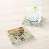  Steampunk Hete Luchtballon (5) Glazen Onderzetter (Schuin)