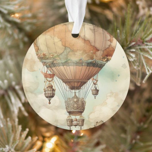 Steampunk Hete Luchtballon (5) Ornament (Boom)
