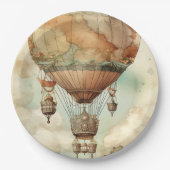  Steampunk Hete Luchtballon (5) Papieren Bordje (Voorkant)
