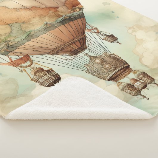 Steampunk Hete Luchtballon (5) Sherpa Deken (3/4)