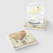 Steampunk Hete Luchtballon (5) Stenen Onderzetter (Zijkant)