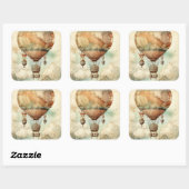 Steampunk Hete Luchtballon (5) Vierkante Sticker (Vel)