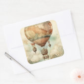 Steampunk Hete Luchtballon (5) Vierkante Sticker (Envelop)