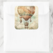 Steampunk Hete Luchtballon (5) Vierkante Sticker (Tas)