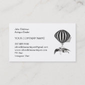 Steampunk Hete Luchtballon Antieke Dealer Visitekaartje (Achterkant)