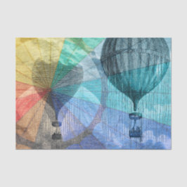 Steampunk Hete Luchtballon Collage Tissuepapier
