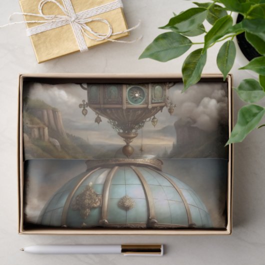 Steampunk Hete Luchtballon Decoupage Tissuepapier (Geschenk)