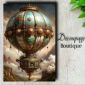 Steampunk Hete Luchtballon Decoupage Tissuepapier