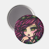 Steampunk Hete Luchtballon Meisje Fantasy Kunst Magneet (Voorkant / Achterkant)