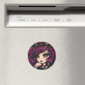 Steampunk Hete Luchtballon Meisje Fantasy Kunst Magneet (Insitu (Vaatwasser))