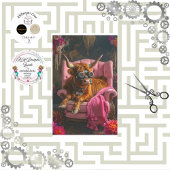 Steampunk Highland in Roze Fauteuil Decoupage Tissuepapier