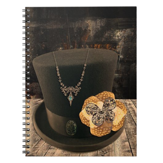 Steampunk Hoed Harde Kaft Notitieboek (Voorkant)