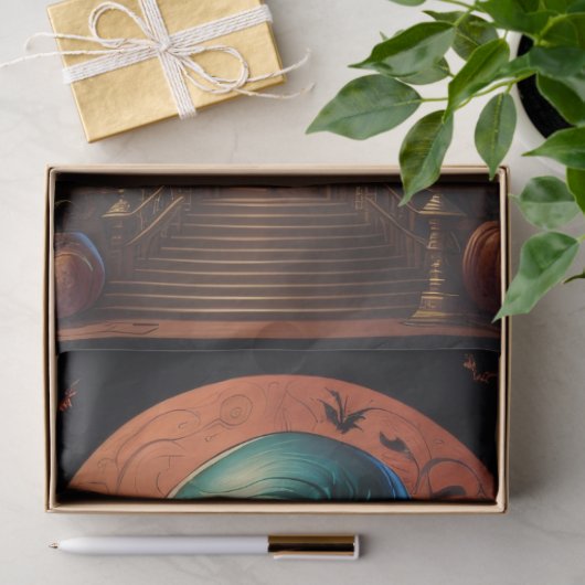 Steampunk Holloween Ghoul met pompoenpleister Tissuepapier (Geschenk)