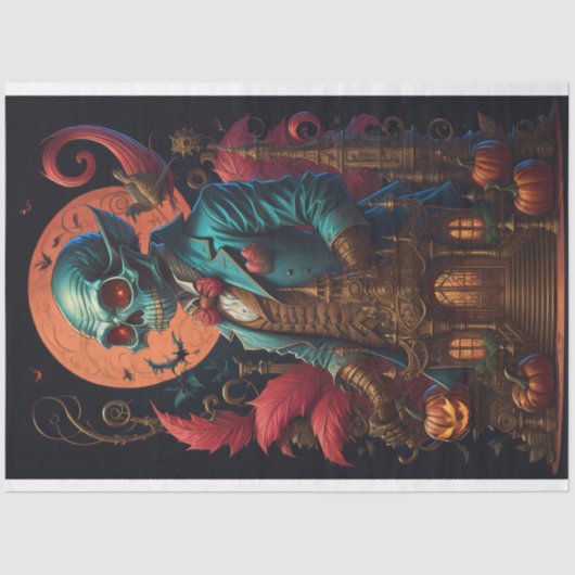 Steampunk Holloween Ghoul met pompoenpleister Tissuepapier (Voorkant)