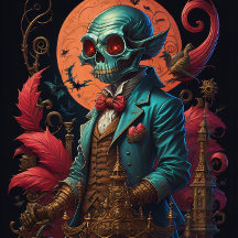 Steampunk Holloween Ghoul met pompoenpleister