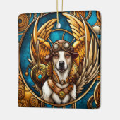 Steampunk hond met vleugels keramisch ornament (Links)