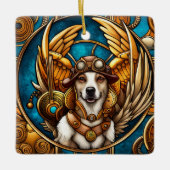 Steampunk hond met vleugels keramisch ornament (Voorkant)