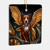 Steampunk Hond met vleugels Keramisch Ornament (Rechts)