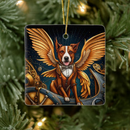 Steampunk Hond met vleugels Keramisch Ornament