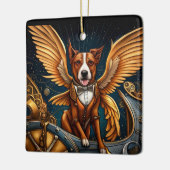 Steampunk Hond met vleugels Keramisch Ornament (Links)