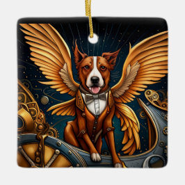 Steampunk Hond met vleugels Keramisch Ornament
