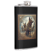Steampunk honden op de jacht fles heupfles (Rechts)