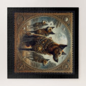 Steampunk honden op de jacht legpuzzel (Horizontaal)
