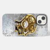 Steampunk hoofd met manometer iPhone hoesje (Achterkant horizontaal)
