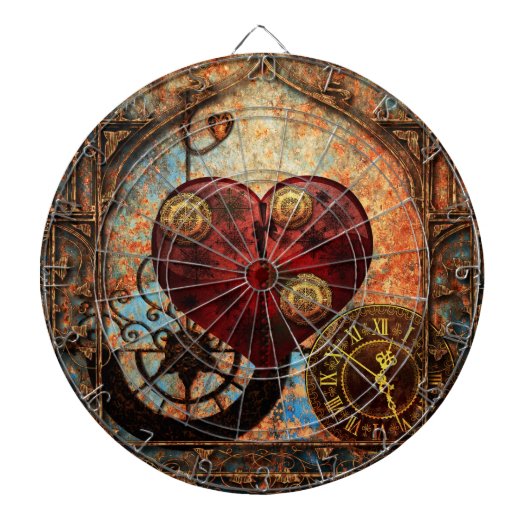 Steampunk Hoorstrelpapier Dartbord (Voorkant)